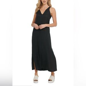 DKNY Elegant Black Midi Dress